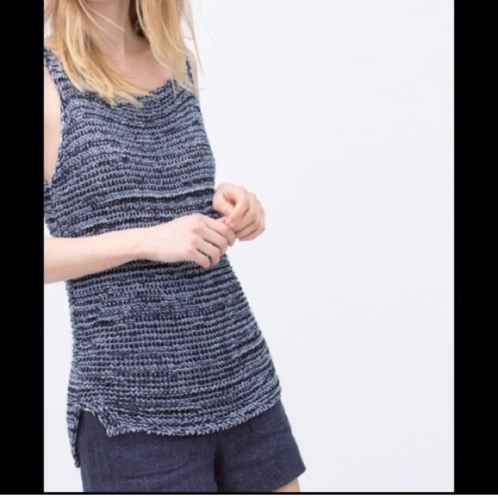 Zara blue sweater tank. Size M. New without tags